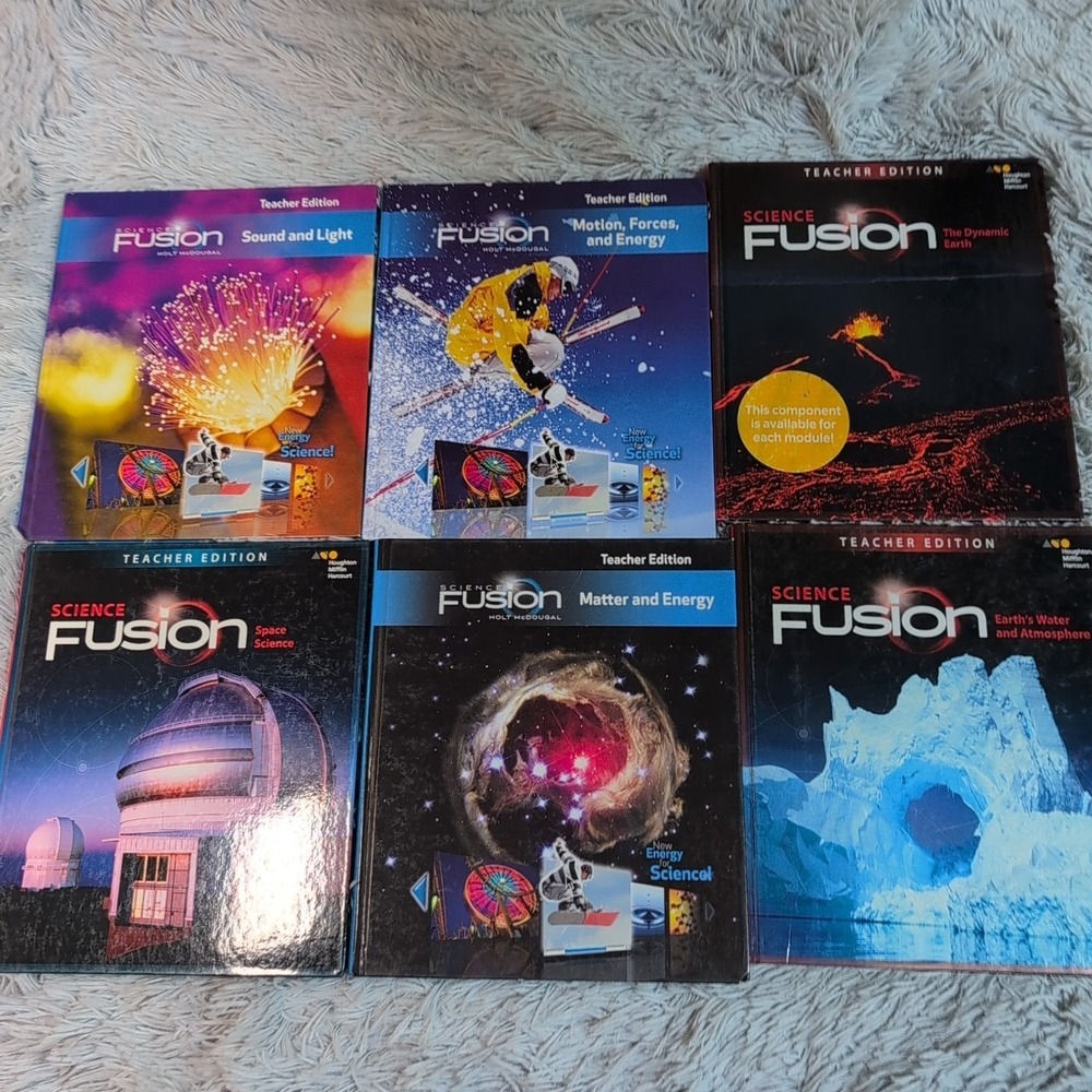 Lot‎ Of 6 Science Fusion Teacher Edition  Houghton Mifflin Hardcover Homeschool